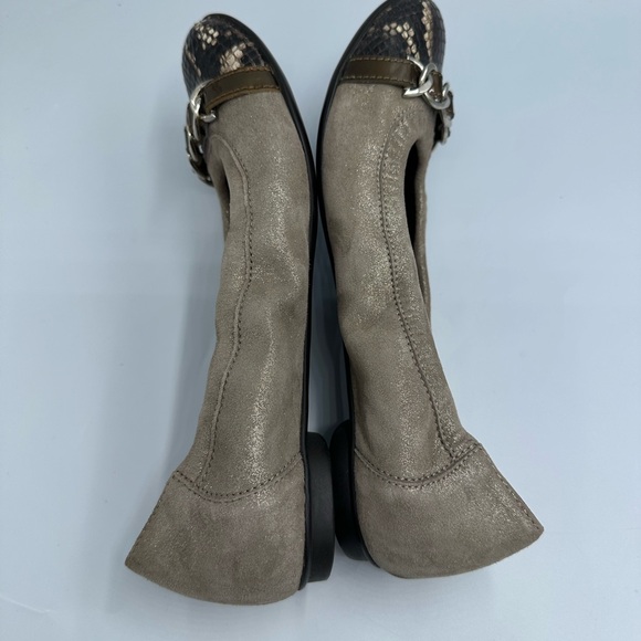 AGL Attilio Giusti Leombruni Snakeskin Captoe Ballet Flats Sz 8.5M - Picture 3 of 11